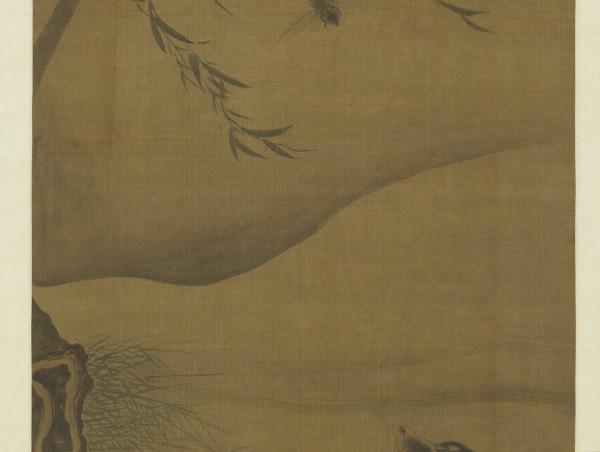 明武宗畫哈叭驚蟬圖　軸