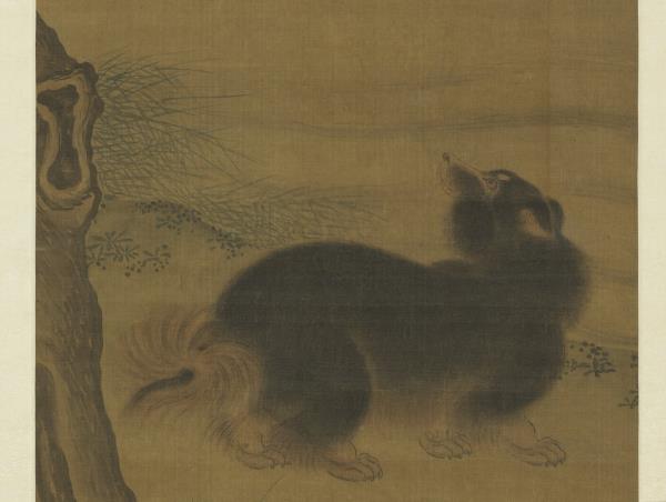 明武宗畫哈叭驚蟬圖　軸