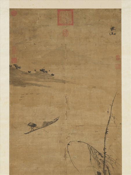 明林山風雨歸舟圖　軸