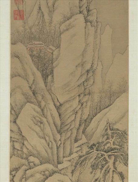 明劉原起林巒積雪　軸