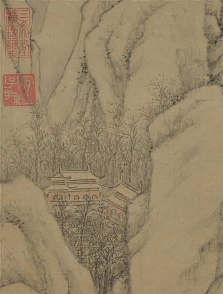 明劉原起林巒積雪　軸