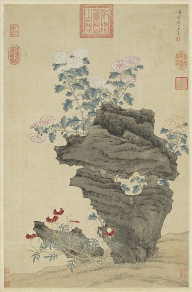 明王綦東籬秋色圖　軸