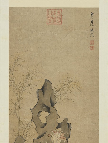 明陳洪綬畫壽萱圖　軸