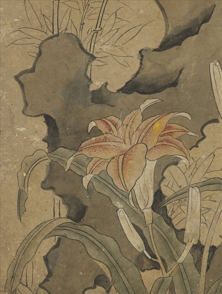 明陳洪綬畫壽萱圖　軸