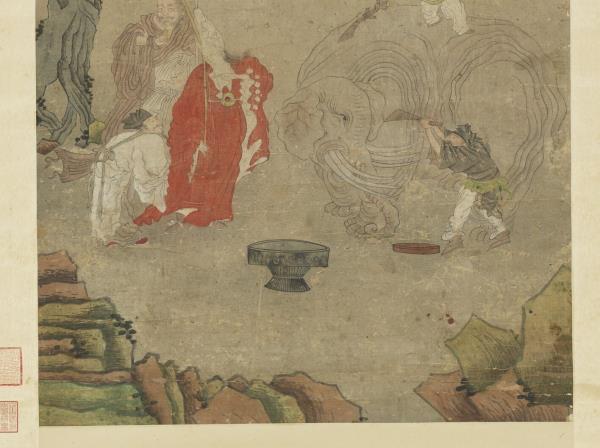 明崔子忠掃象圖　軸