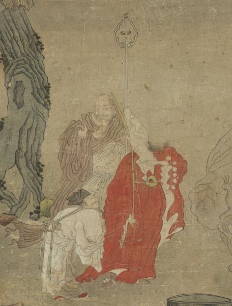 明崔子忠掃象圖　軸