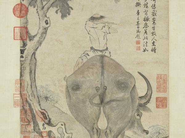 唐戴嵩畫牛　軸