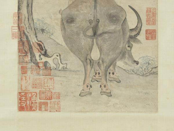 唐戴嵩畫牛　軸