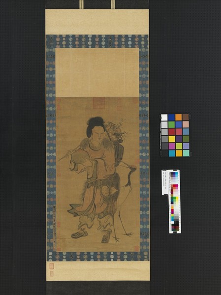 五代南唐王齊翰采芝仙　軸