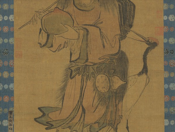 五代南唐王齊翰采芝仙　軸