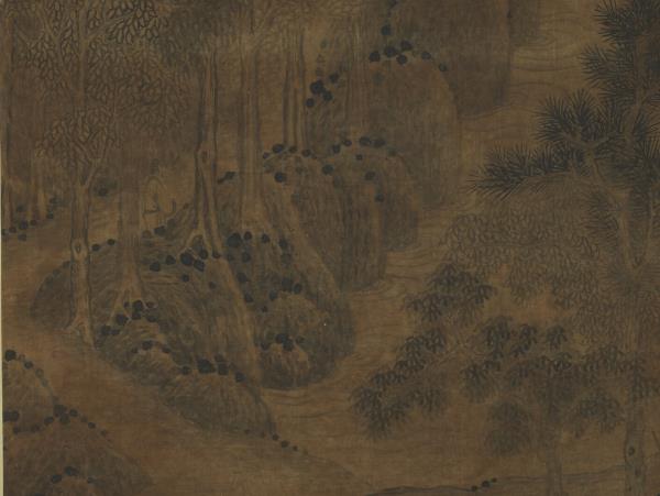 五代南唐董源畫長林蕭逸　軸