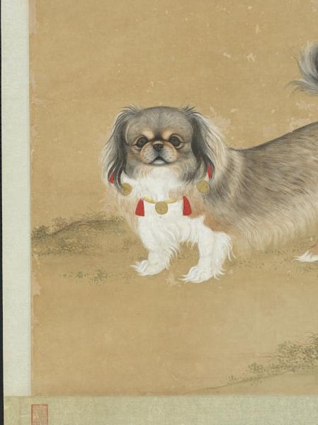 清沈振麟畫狗　軸