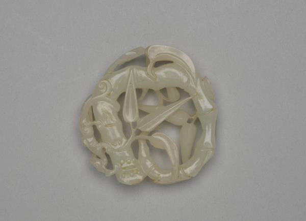 玉鏤花折枝竹葉佩