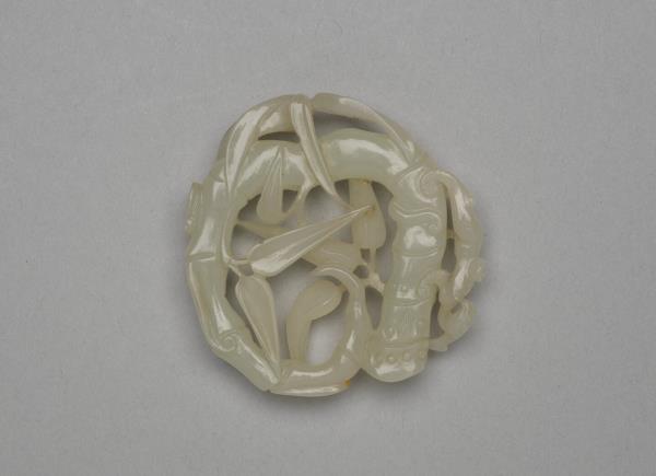 玉鏤花折枝竹葉佩