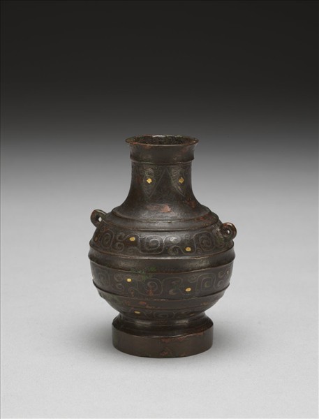 嵌金銀環耳帶紋銅壺