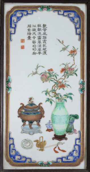 紫檀嵌彩瓷博古圖櫃