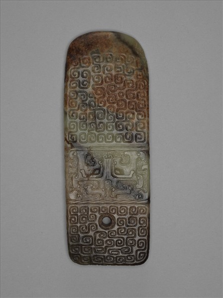 改刀仿古動物面紋玉圭