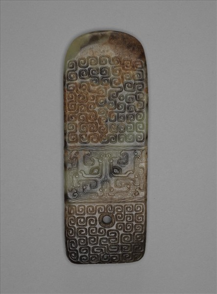 改刀仿古動物面紋玉圭