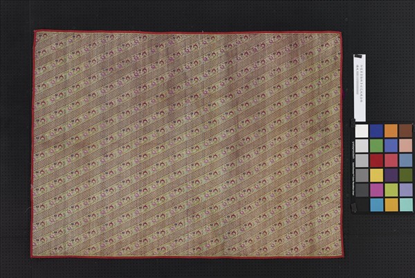 印度 多彩花紋織金錦