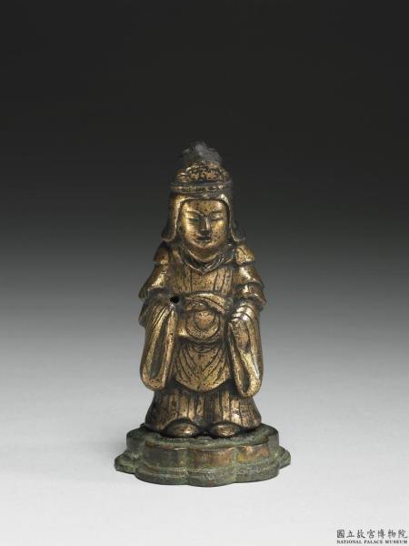 日本江戶時代十七世紀或更晚銅鎏金女神立像