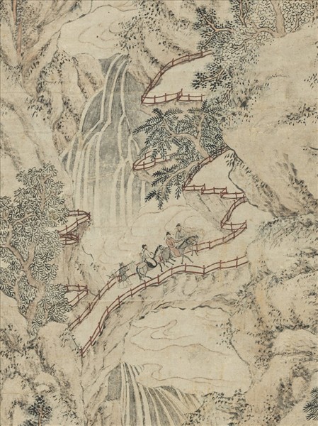 明文嘉仿沈周廬山詩畫　軸