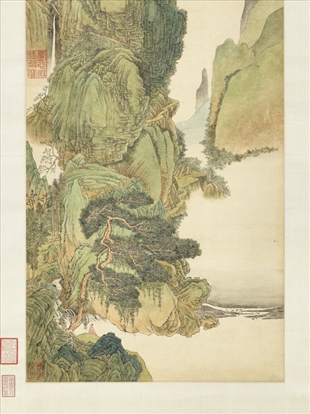 清王翬仿趙孟頫春山飛瀑　軸