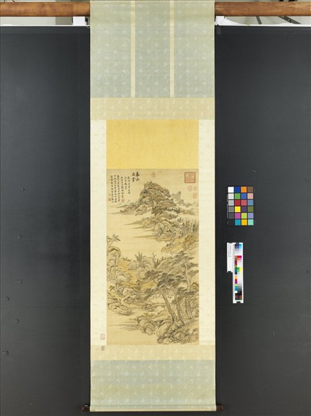 清張鵬翀春山出雲　軸