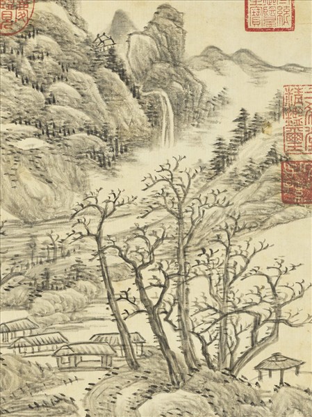 清張鵬翀畫春林煙岫　軸