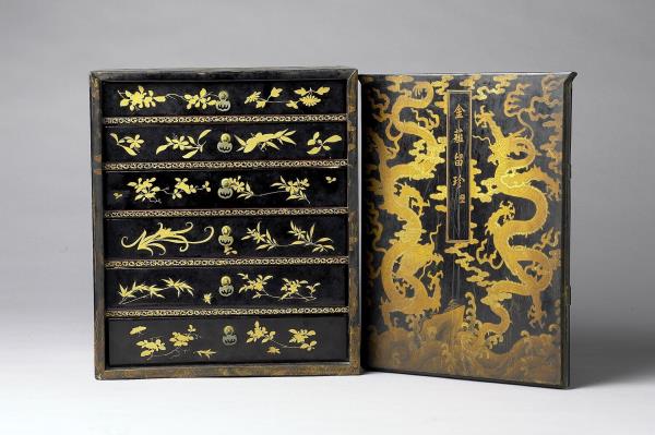 「金薤留珍‧壁」黑漆描金匣