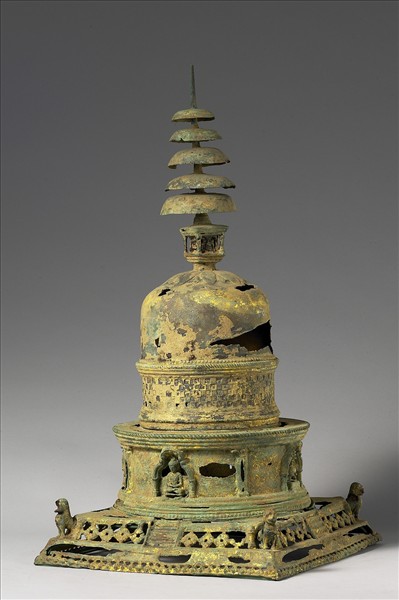 巴基斯坦 古代犍陀羅地區 6世紀 青銅薄片 奉獻塔