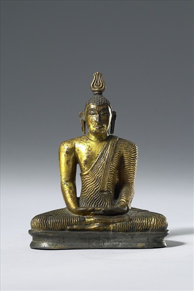 青銅鎏金嵌銀釋迦牟尼佛趺坐像