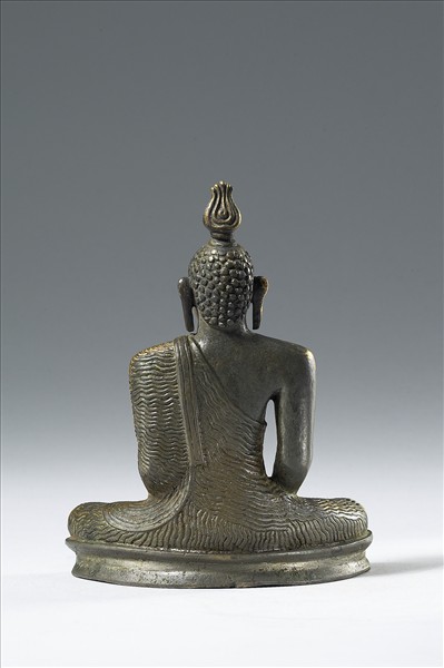 青銅鎏金嵌銀釋迦牟尼佛趺坐像