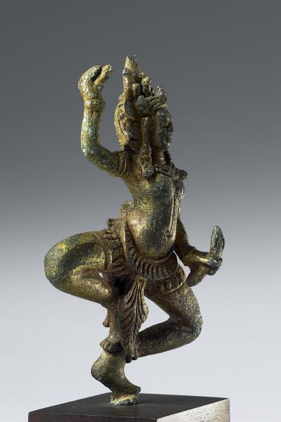 青銅鎏金空行母或天女舞立像