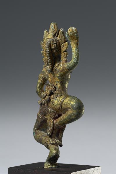 青銅鎏金空行母或天女舞立像