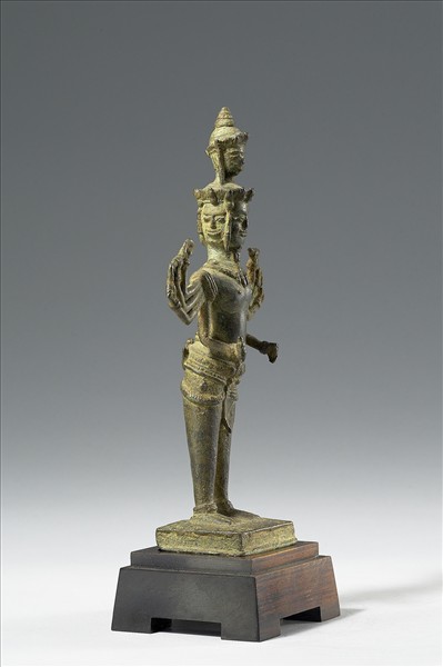 泰國 13-14世紀 青銅 佛立像，或為吉祥喜金剛