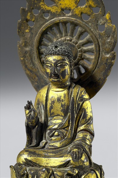 中國 唐 銅鎏金 佛坐像