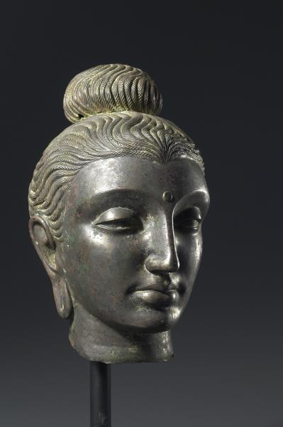 巴基斯坦 犍陀羅藝術風格 20世紀 紅銅合金 佛頭像