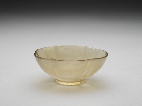 瑪瑙帶托葵花式碗