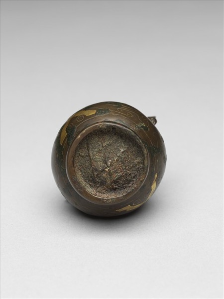 銅錯金銀雙耳壺