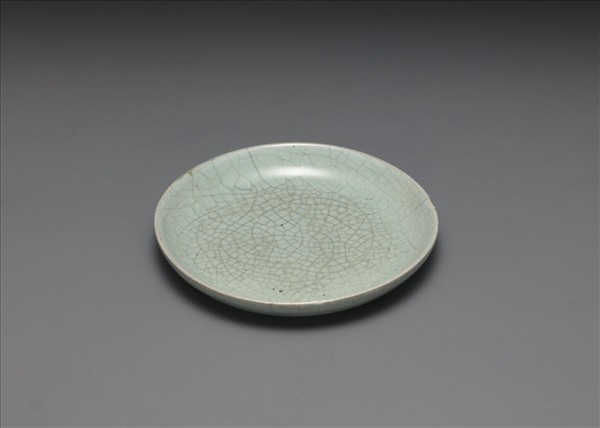 汝窯 青瓷碟「丙蔡」銘