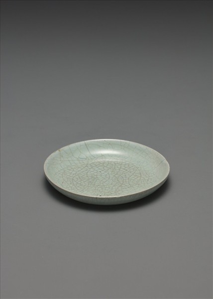 汝窯 青瓷碟「丙蔡」銘