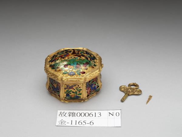 內填琺瑯花鳥盒式鬧鐘