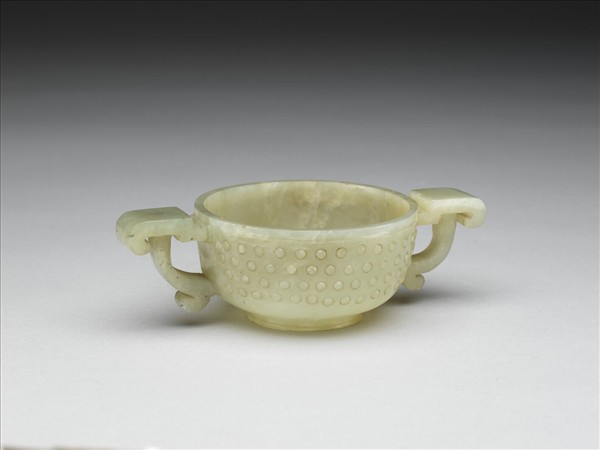 玉乳丁紋雙耳杯