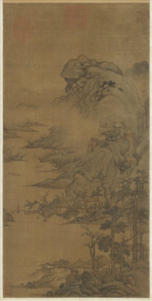 宋李公麟溪橋散步　軸