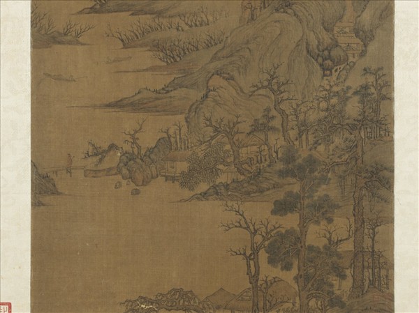 宋李公麟溪橋散步　軸