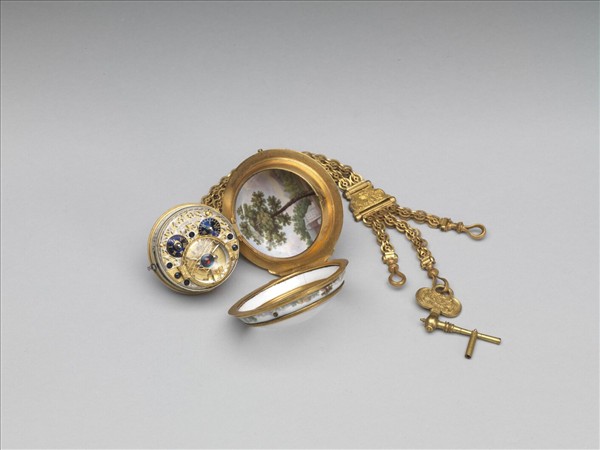 銅鍍金畫琺瑯懷錶