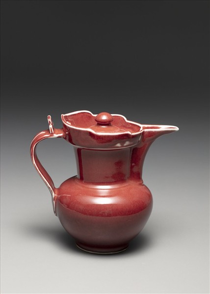 寶石紅釉僧帽壺
