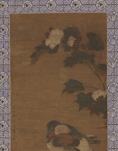 元錢選芙蓉鴛鴦圖　軸