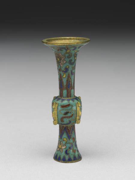 掐絲琺瑯獸面紋觚