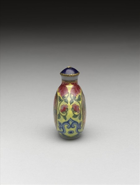 玻璃胎畫琺瑯福壽如意鼻煙壺